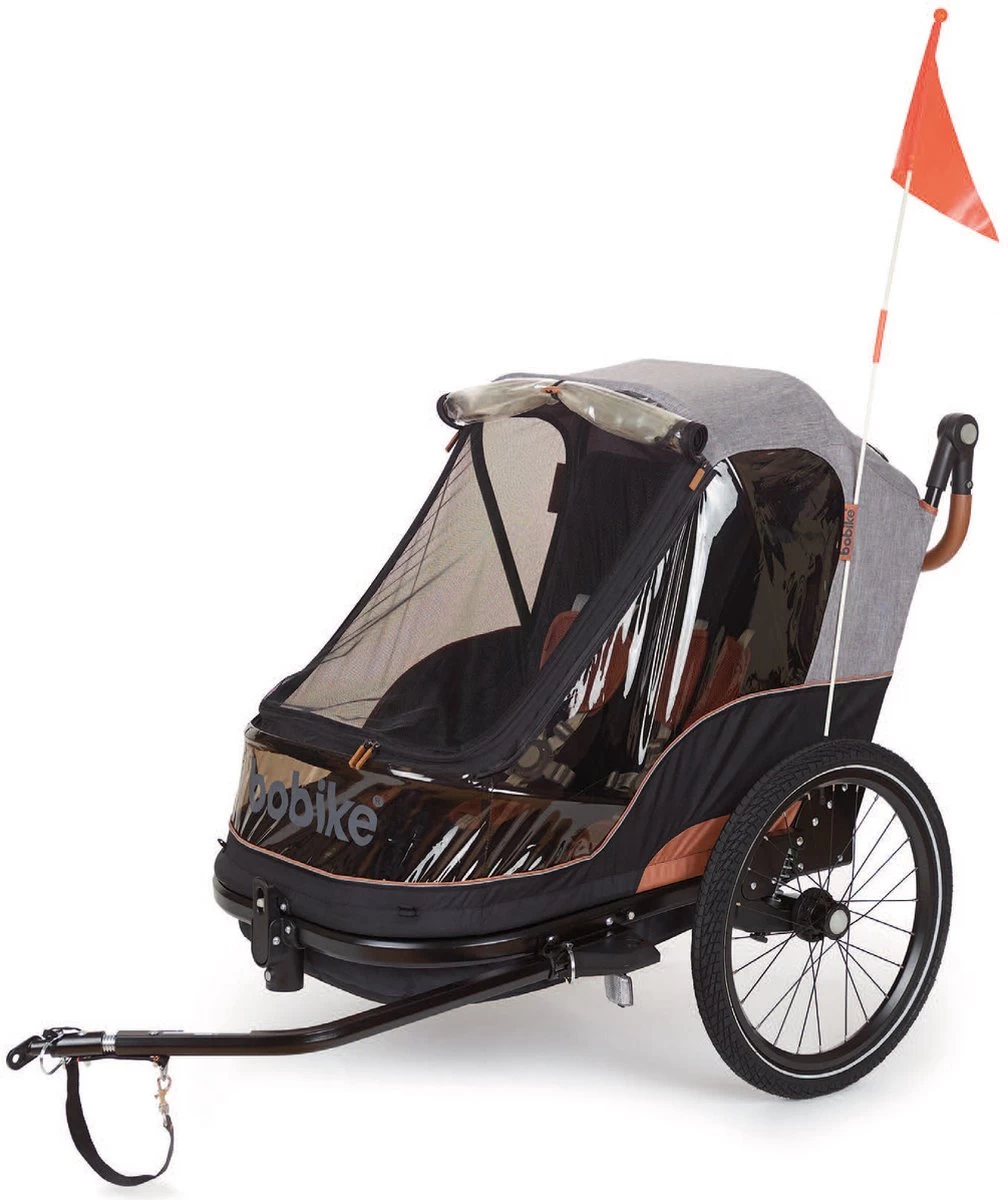 Bobike 2-in-1 Fietskar En Wandelwagen - Zwart/bruin - Afbeelding 2