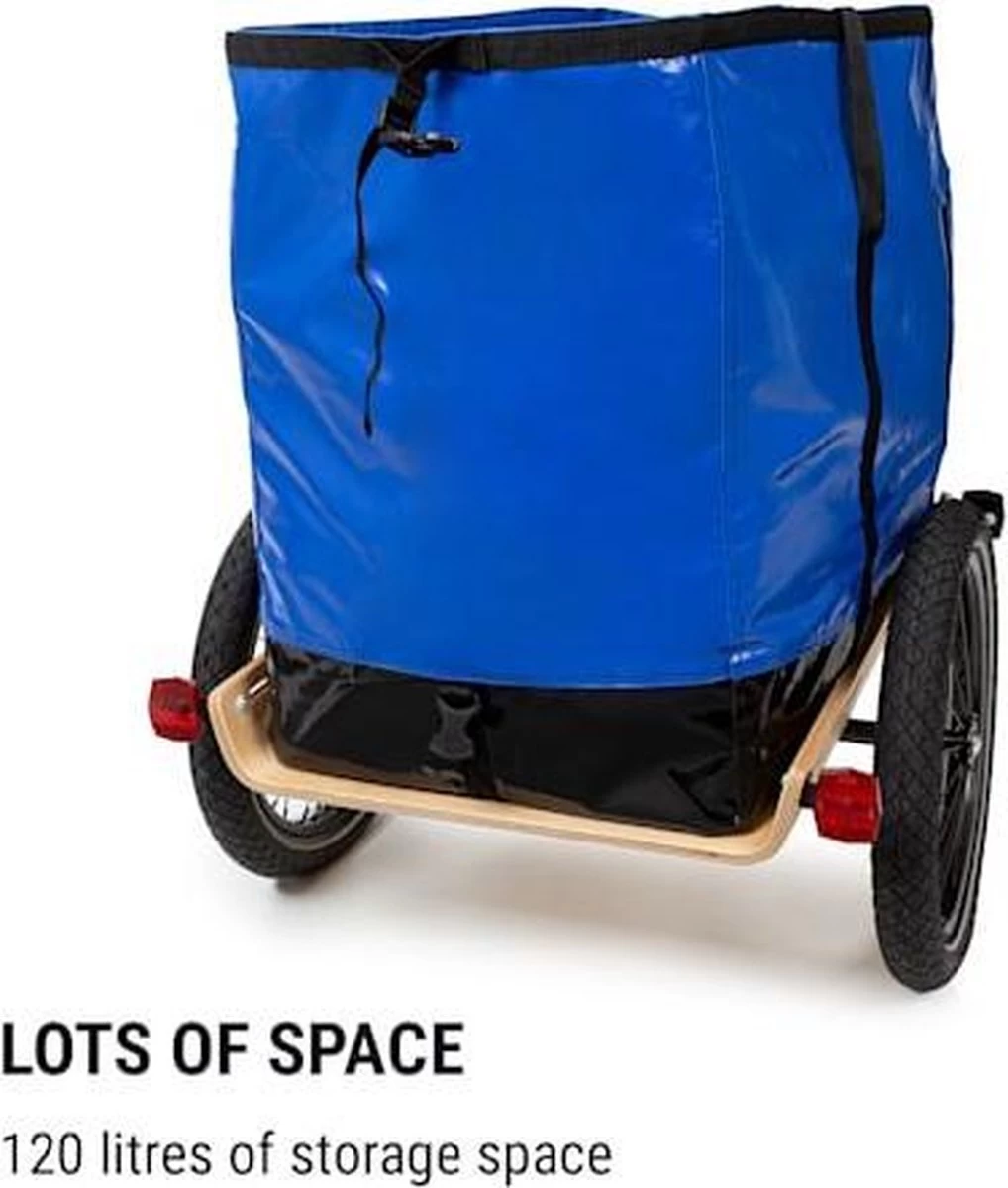 Klarfit Follower Fietsaanhanger Set - Fietskar 16" Luchtband - Aanhangwagen 35 Kg Belastbaarheid - Transporttas 120 Liter - Afbeelding 6