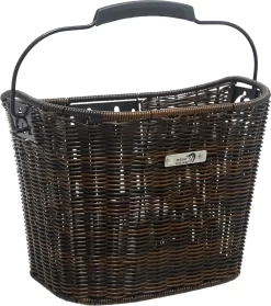 New Looxs Lombok Rotan Look Afneembare Fietsmand Stuur - 19 Liter - Donker Bruin