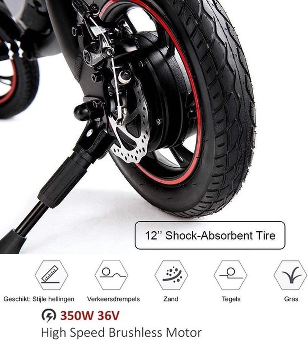 Windgoo B3 Mini-scooter - Opvouwbare Fiets - Zwart - Afbeelding 6