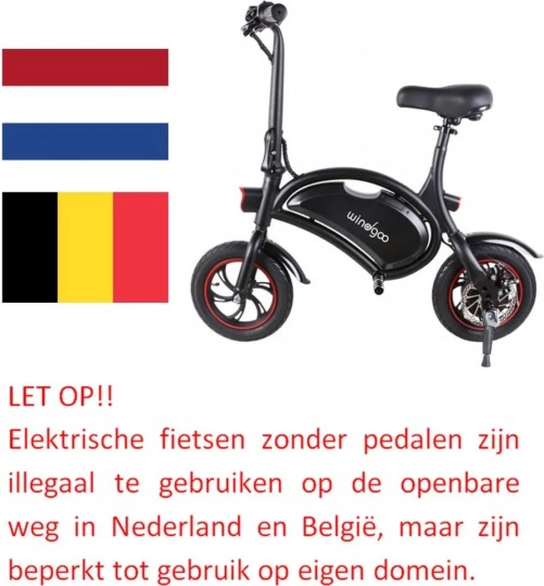 Windgoo B3 Mini-scooter - Opvouwbare Fiets - Zwart - Afbeelding 4
