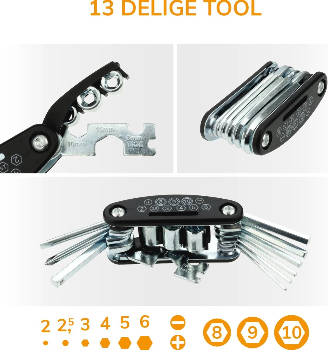 Fietstas - Met Fietspomp, Multitool En Bandenplakset – Fietsgereedschap, Fietsreparatieset - Zwart - Afbeelding 4