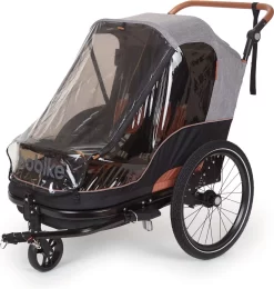 Bobike 2-in-1 Fietskar En Wandelwagen - Zwart/bruin