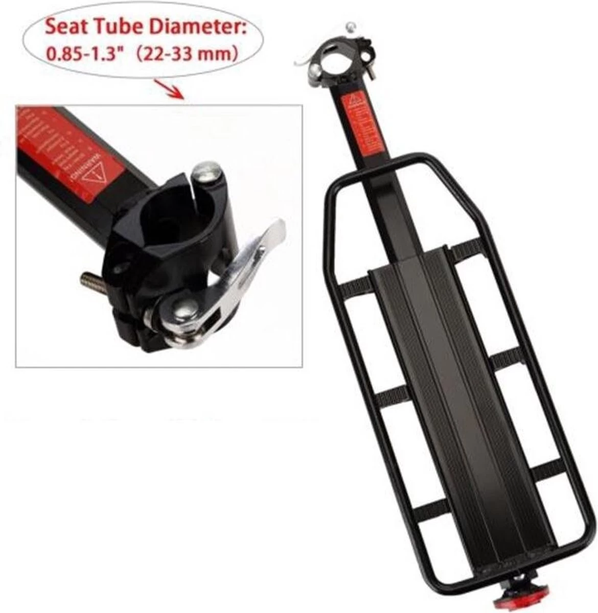 Merkloos Bagagedrager Fiets - Bagagerek Met Zadelpenbevestiging - Aluminium - Zwart - Geschikt Voor Mountainbike & Racefiets - Afbeelding 4