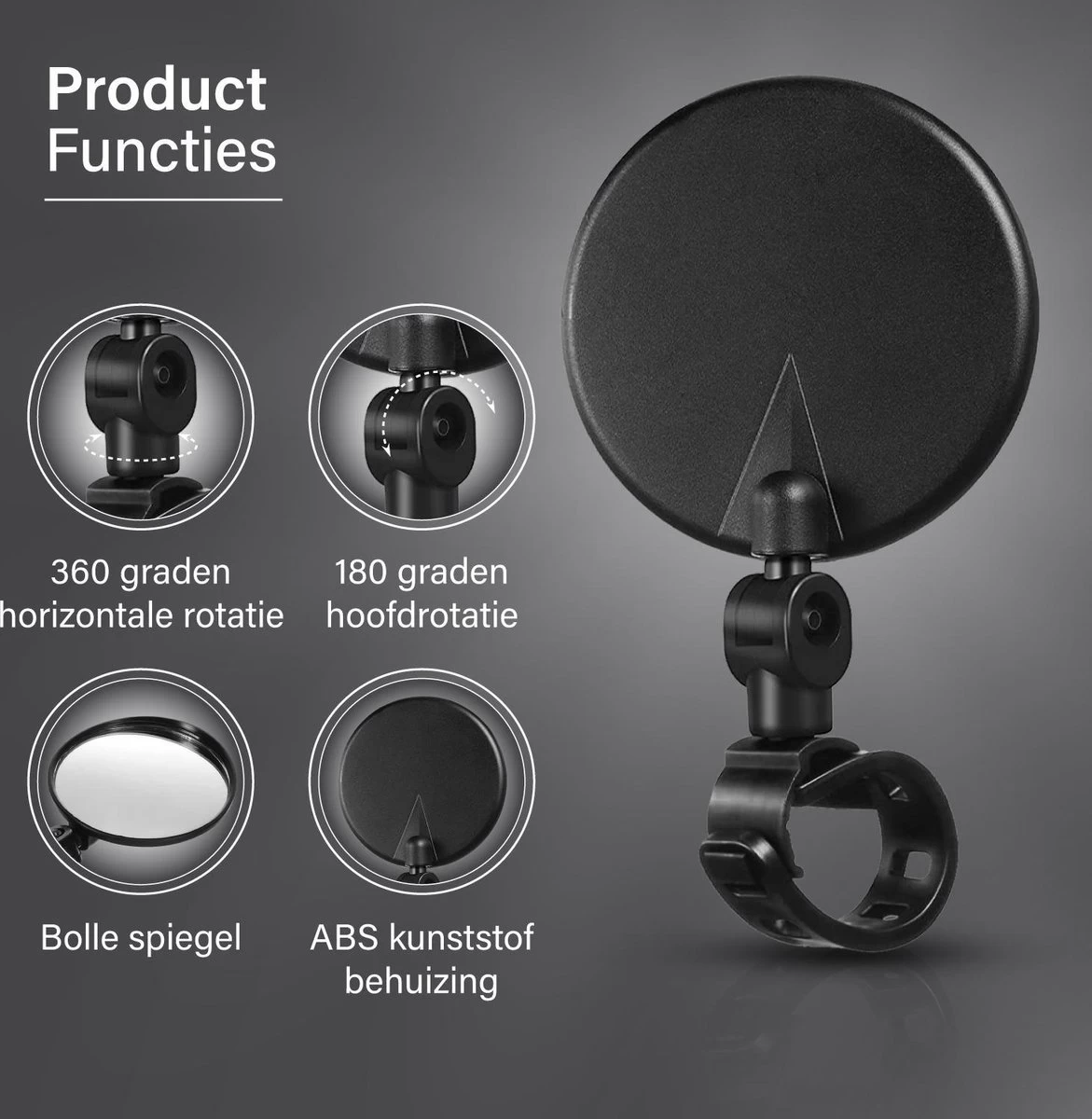 Fietsspiegel E Bike Achteruitkijkspiegel Mountainbike Accesoires - Wielrennen Motor Vespa Elektrische Fiets - Bartief® - Afbeelding 4