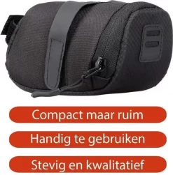 Zadeltas Voor Fiets - Waterdicht - Fietstas - Fiets Zadeltas - Opberging Zadel - Voor Wielrennen , Mountainbike , Racefiets , Omafiets , Opafiets En Andere Fietsen - Regenbestendig - Waterbestendig - Zwart - Fietszadeltas - MTB Cycling