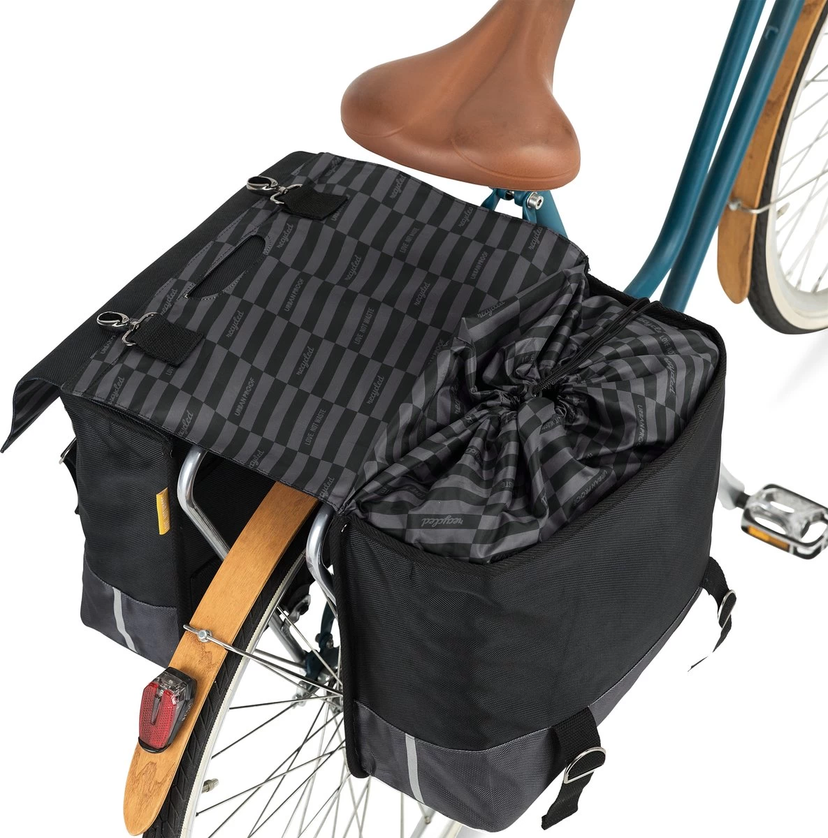 Urban Proof Fietstas Dubbel 40L Recycled Zwart Gri-Zwart/Grijs - Afbeelding 11