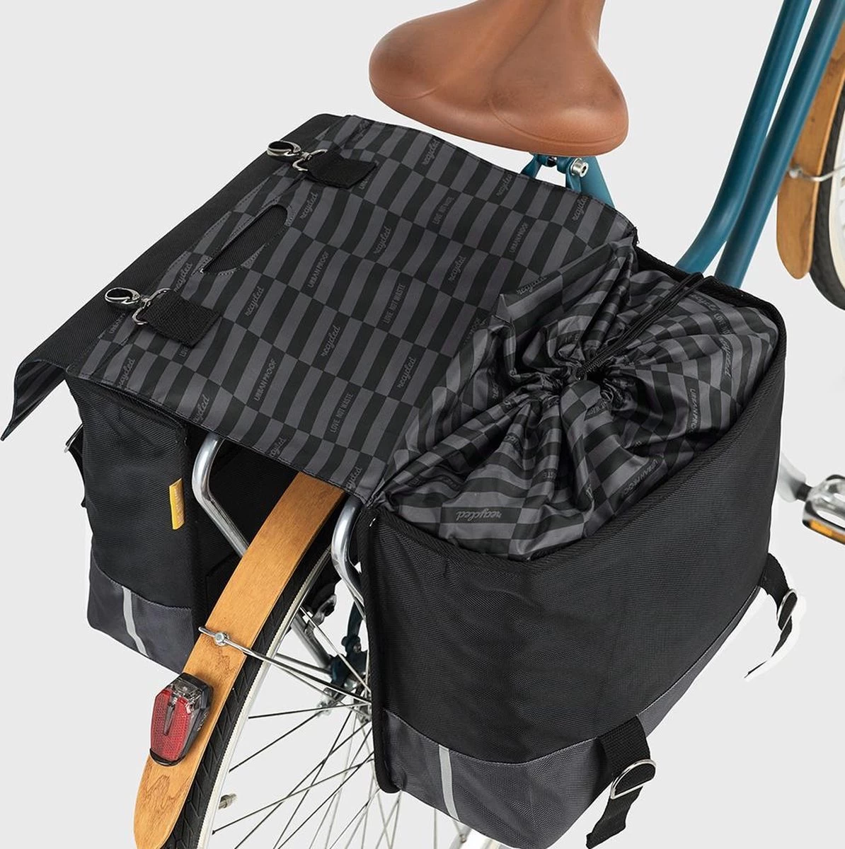 Urban Proof Fietstas Dubbel 40L Recycled Zwart Gri-Zwart/Grijs - Afbeelding 3