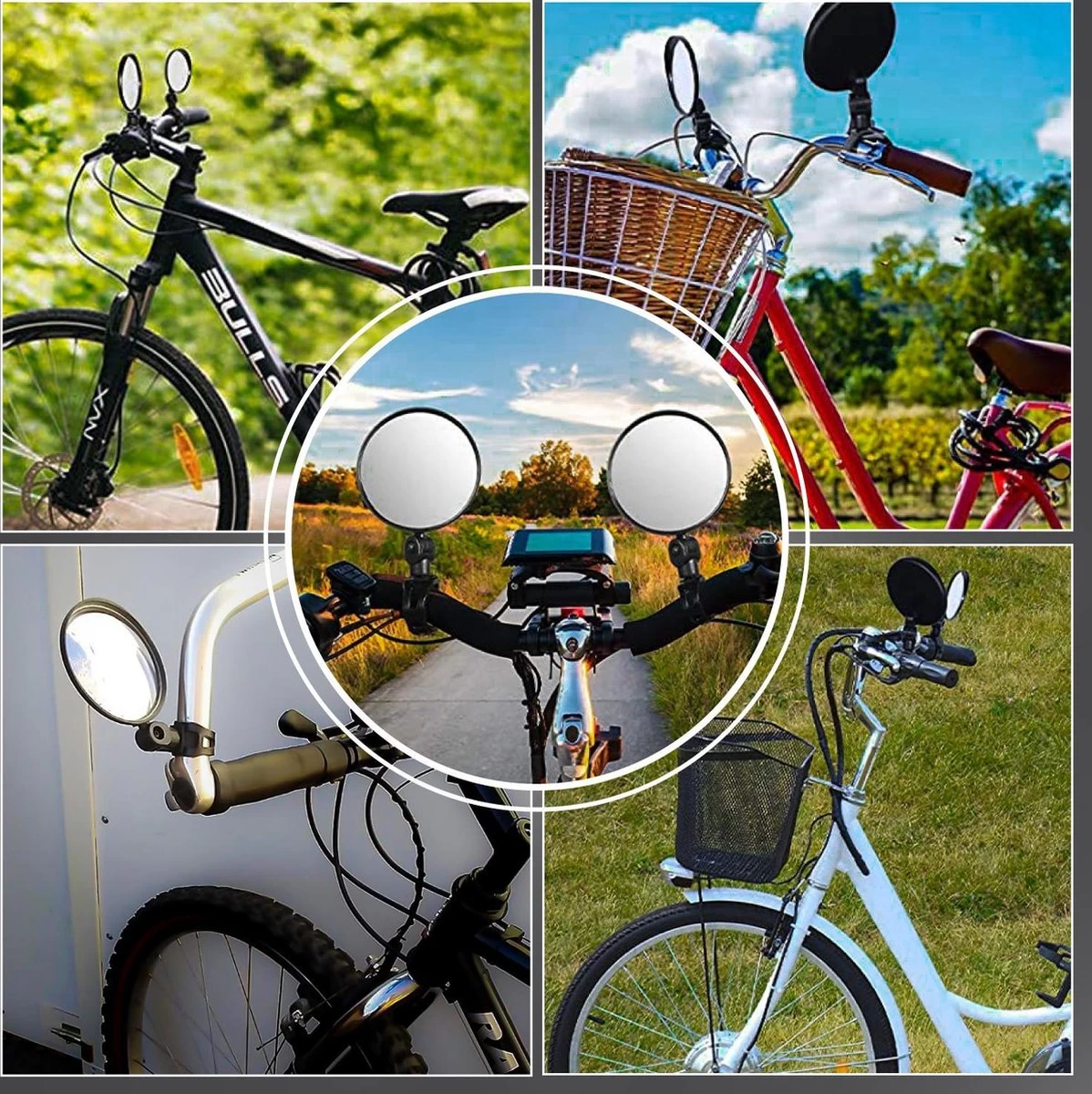 Fietsspiegel E Bike Achteruitkijkspiegel Mountainbike Accesoires - Wielrennen Motor Vespa Elektrische Fiets - Bartief® - Afbeelding 5