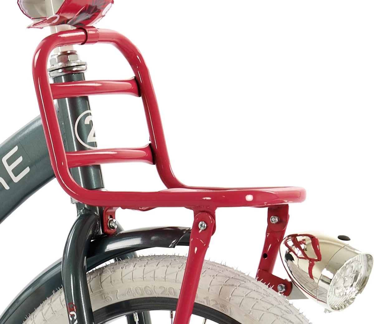 2Cycle Desire Kinderfiets - 20 Inch - Voordrager -Grijs-Roze - Meisjesfiets - Afbeelding 3