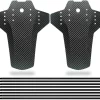 Set Van 2 - Universeel Spatborden - Inclusief Bevestiging Materiaal - Tie Wraps - Mountainbike Spatbord -Verstelbare Voor + Achter MTB Spatbord Set - Compatibel Met 20 "/24"/26 "/27.5"/29" Fiets - MBT Spatborden - 3D Carbon Patroon - Zwart