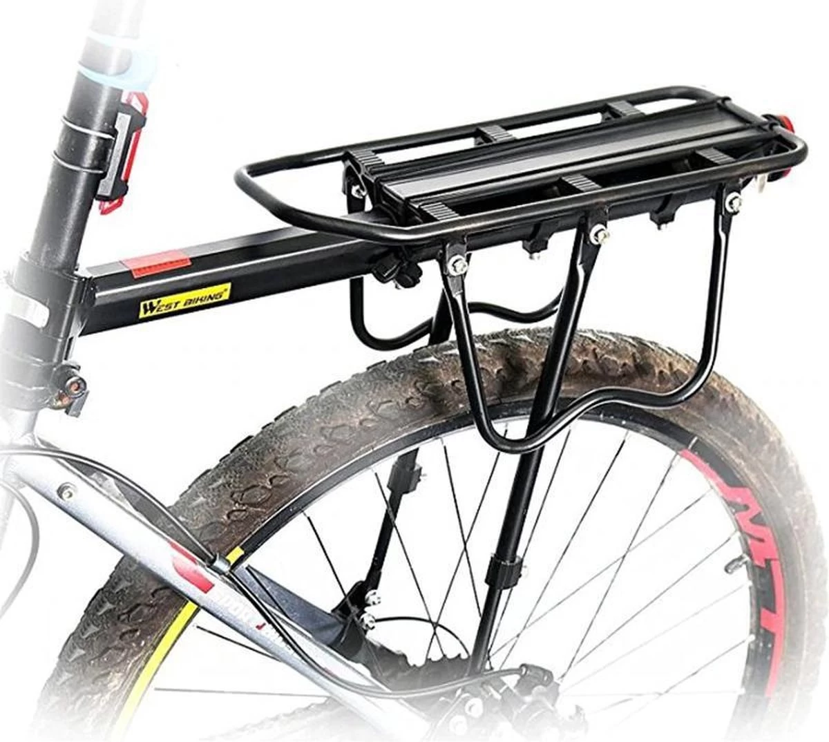 Merkloos Bagagedrager Fiets - Bagagerek Met Zadelpenbevestiging - Aluminium - Zwart - Geschikt Voor Mountainbike & Racefiets - Afbeelding 3