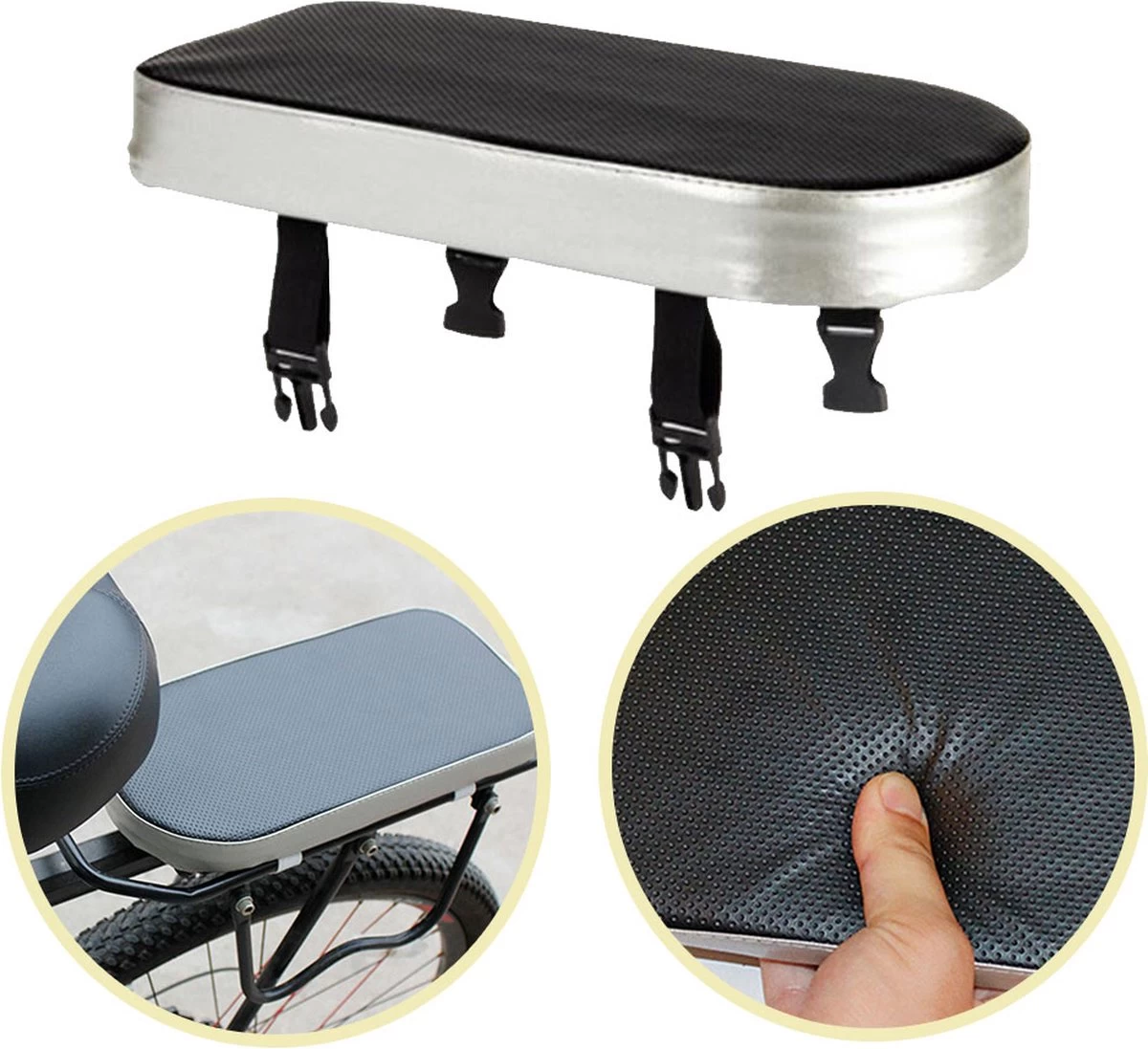 Lynnz® Bagagedrager Kussen - Fietskussen Achter - Bagagedragerkussen - Kussentje - Fiets Kussen - Afbeelding 5