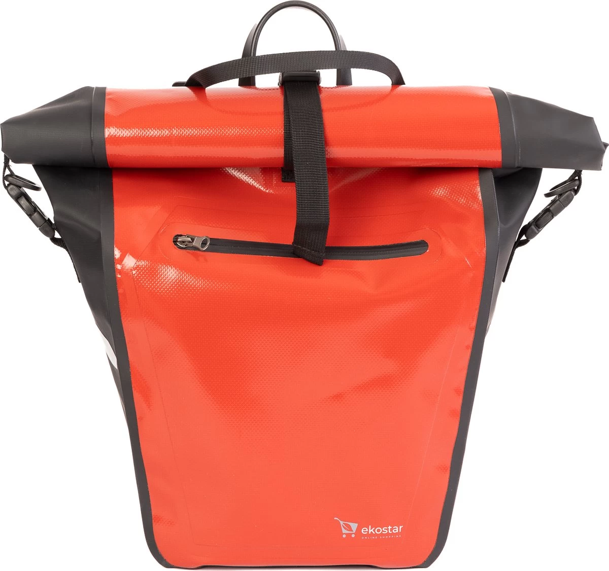 Ekostar® Online Shopping - 2in1 Fietstas - 100% Waterdicht - Rolltop - Rood - 17 Tot 28 Liter - Enkele Fietstas - Afbeelding 2