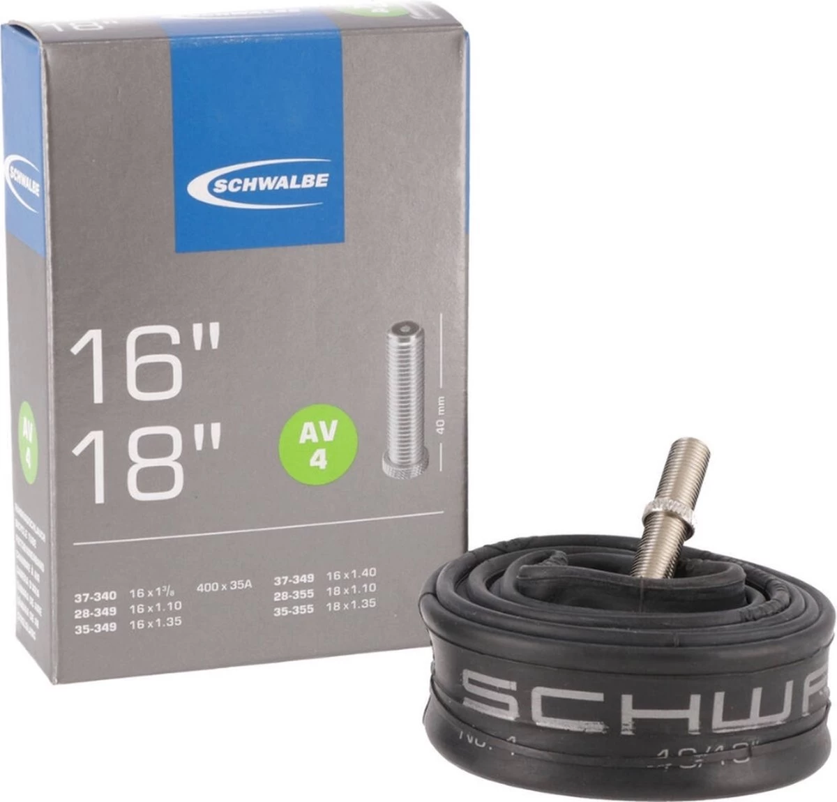 Schwalbe Binnenband - AV4 - 16 Inch X 1 3/8 - 18 X 1.35 - Auto Ventiel - 40mm - Afbeelding 2