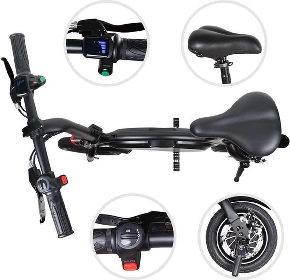Windgoo B3 Mini-scooter - Opvouwbare Fiets - Zwart - Afbeelding 2