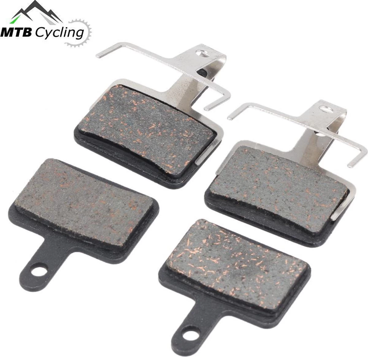 B01S Standaard Remblokken Set 4 Stuks Voor + Achter Voor O.a. Shimano Altus/Alivio/Deore /Tektro / BBS-52 - Inclusief Schijfremblokveer - Zwart