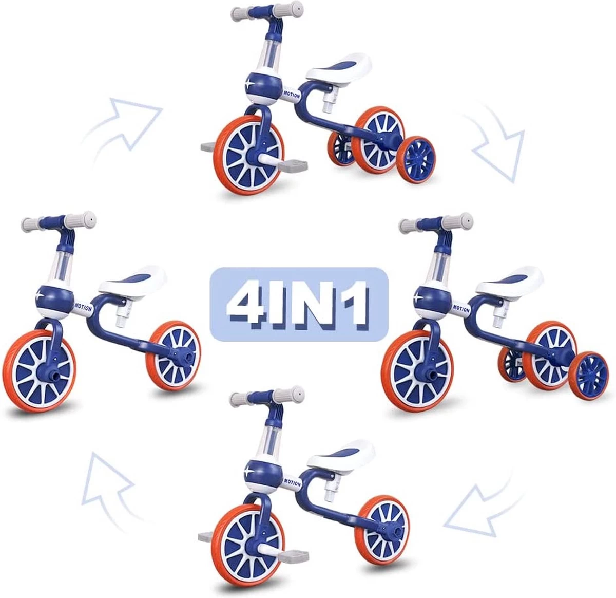 3 In 1 - Multifunctioneel Ombouwbare Kinderdriewieler - Kinder Trike - Peuterfiets - Kinder Fiets - Verstelbaar Zadel - Lichtgewicht - Lefvrije Banden -Ombouwbaar Tot Loopfiets, Driewieler, Tweewieler - Voor Kinderen Van 1-51 Jaar Roze - Afbeelding 2