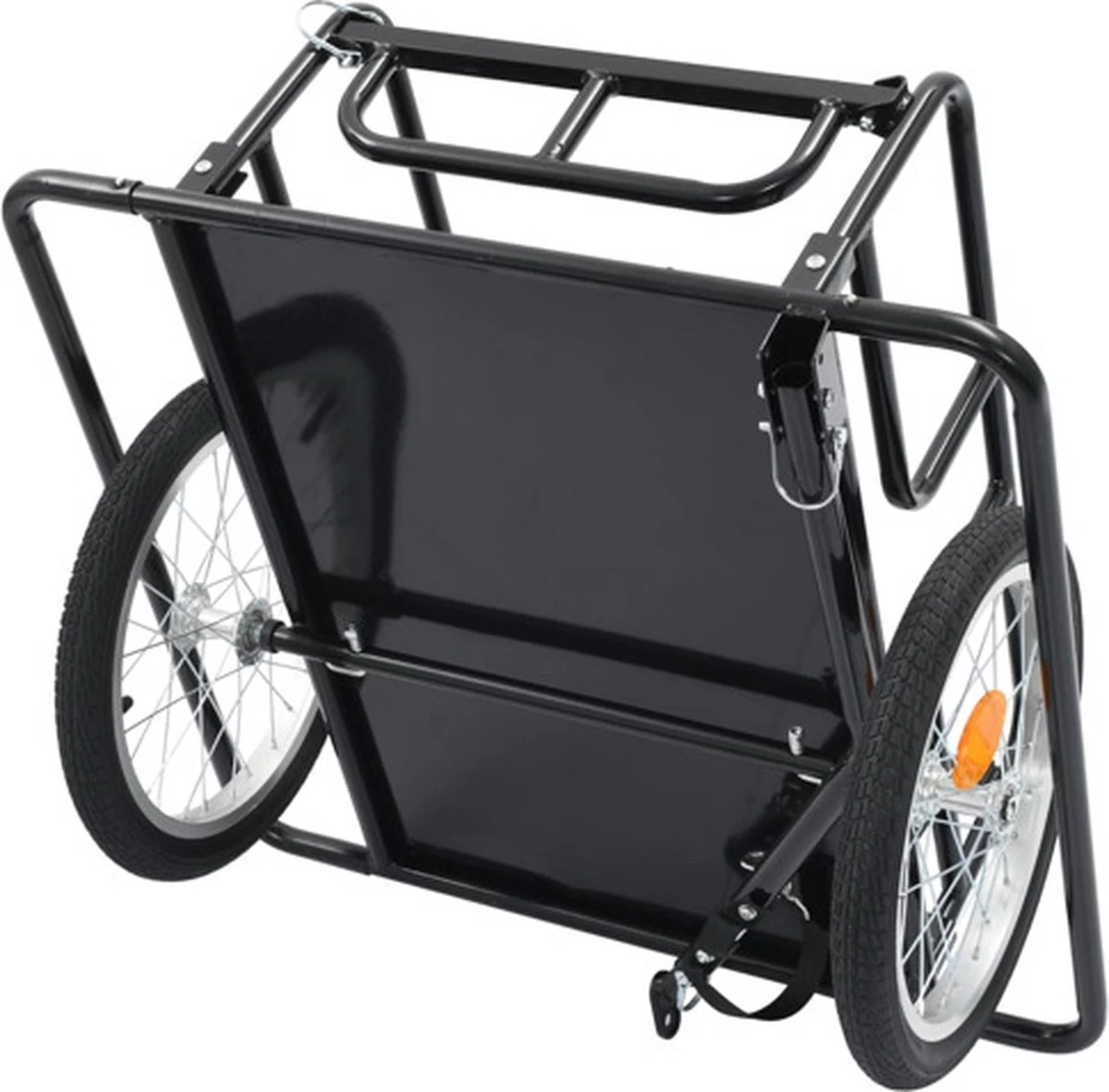 VidaXL Fietskar 130x73x48.5 Cm Staal Zwart - Afbeelding 6