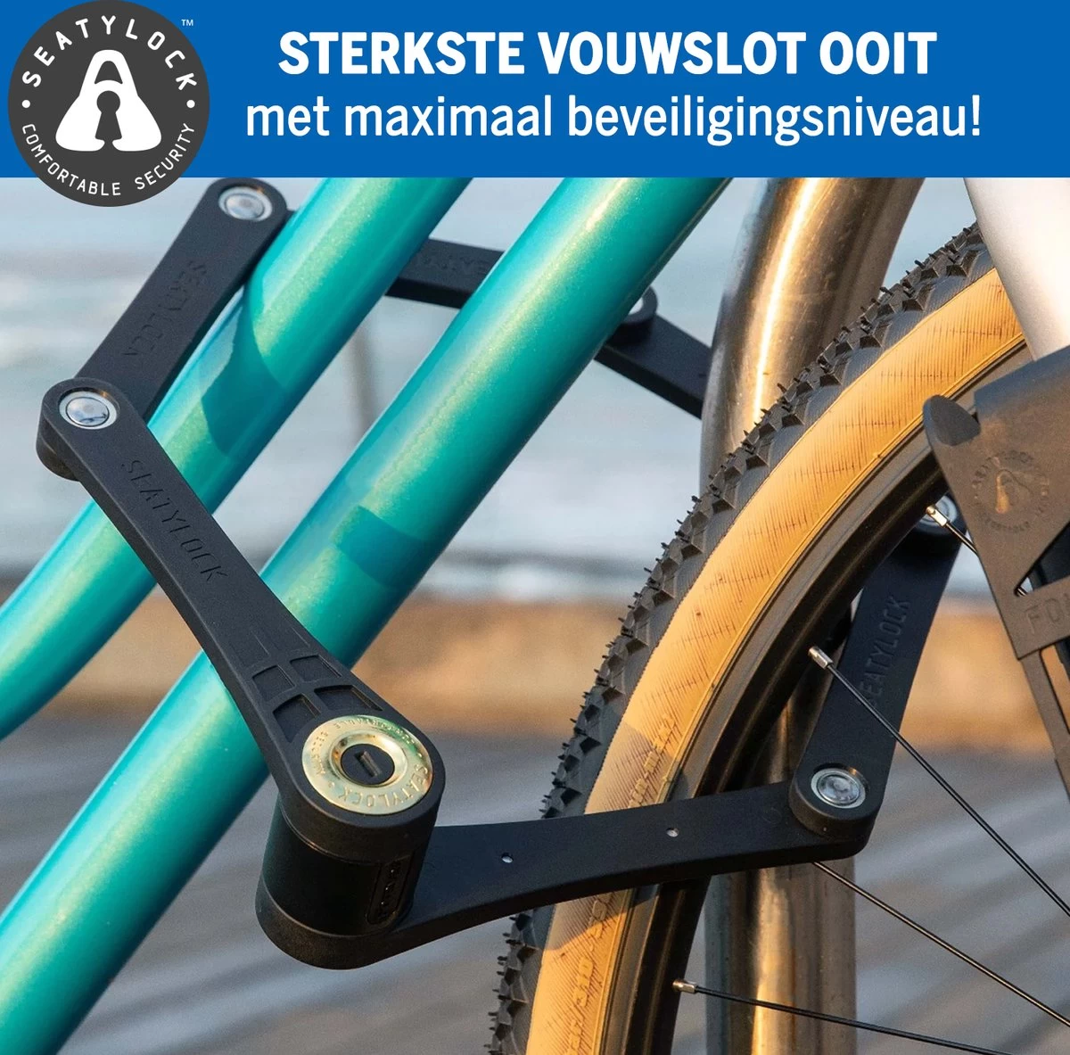 FoldyLock Forever Vouwslot Fietsslot 18/18 Gold Hoge Kwaliteit - Voor Elk Type Fiets - Met Houder 90cm - Afbeelding 8