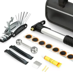 Fietstas - Met Fietspomp, Multitool En Bandenplakset – Fietsgereedschap, Fietsreparatieset - Zwart