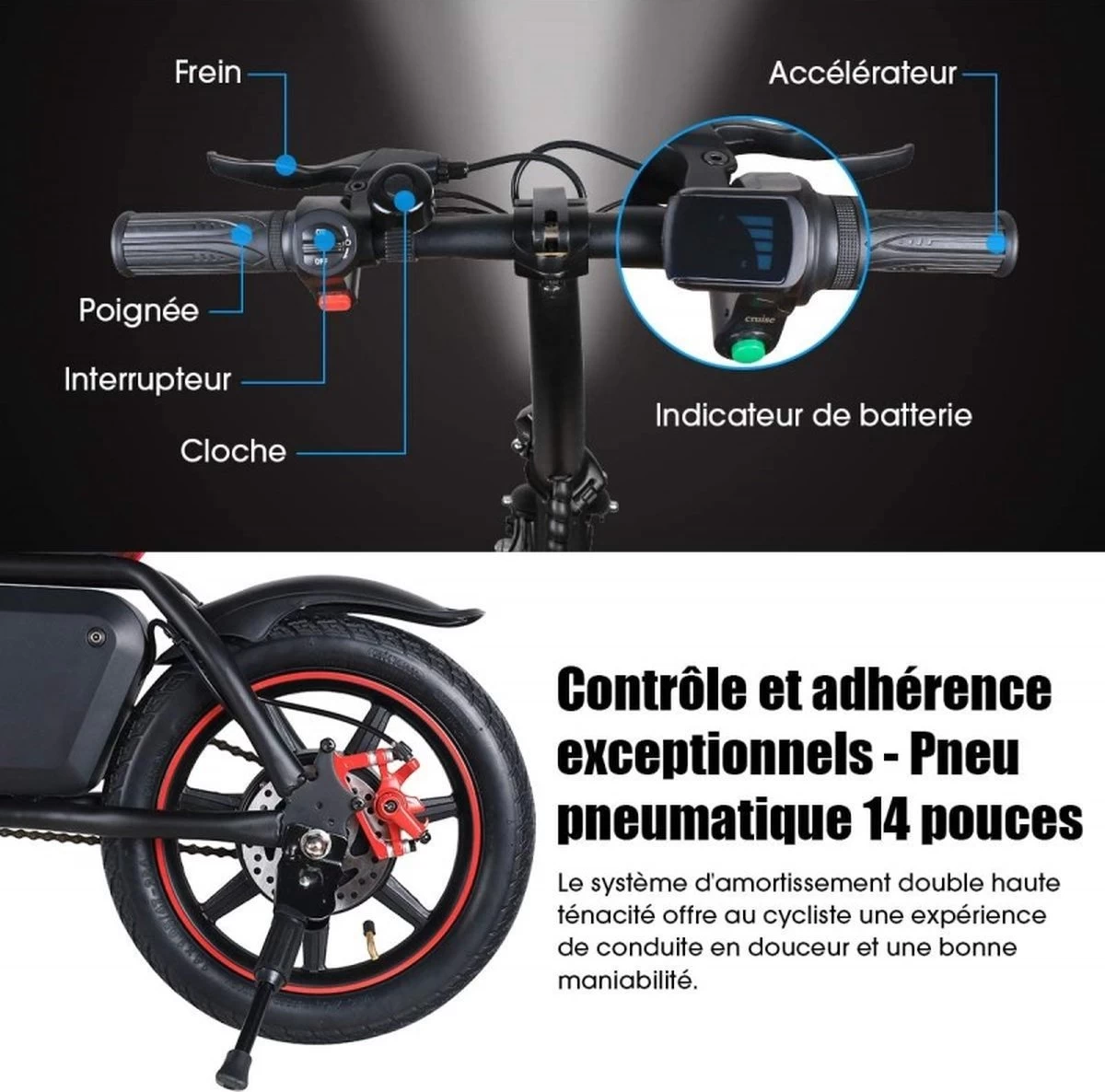 Windgoo B-20 Elektrische Vouwfiets - Snelheid 20 Km/h - 15 Km Bereik - Schijfremmen - Afbeelding 18