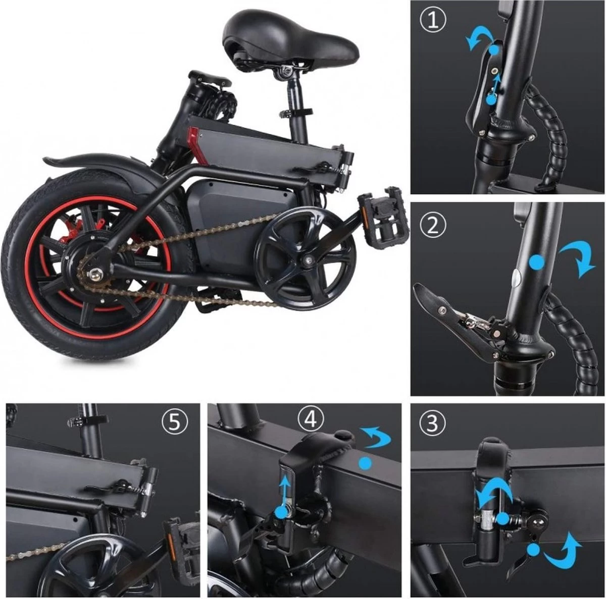 Windgoo B-20 Elektrische Vouwfiets - Snelheid 20 Km/h - 15 Km Bereik - Schijfremmen - Afbeelding 19