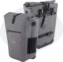 Voltano Luxe E-bike Fietstas 28L – Grijs – Pakaftas Met Laptop Vak – 100% Waterdicht - Met Gratis Schouderband