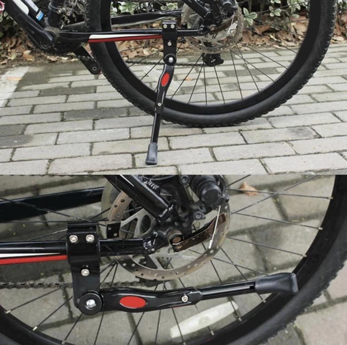 Ekkong - Fietsstandaard Enkel 26 Cm Zijstandaard Aluminium Roestvrij Fiets Mountainbikes Makkelijk - Mountainbike Standaard Universeel - MTB Kickstand - Afbeelding 4