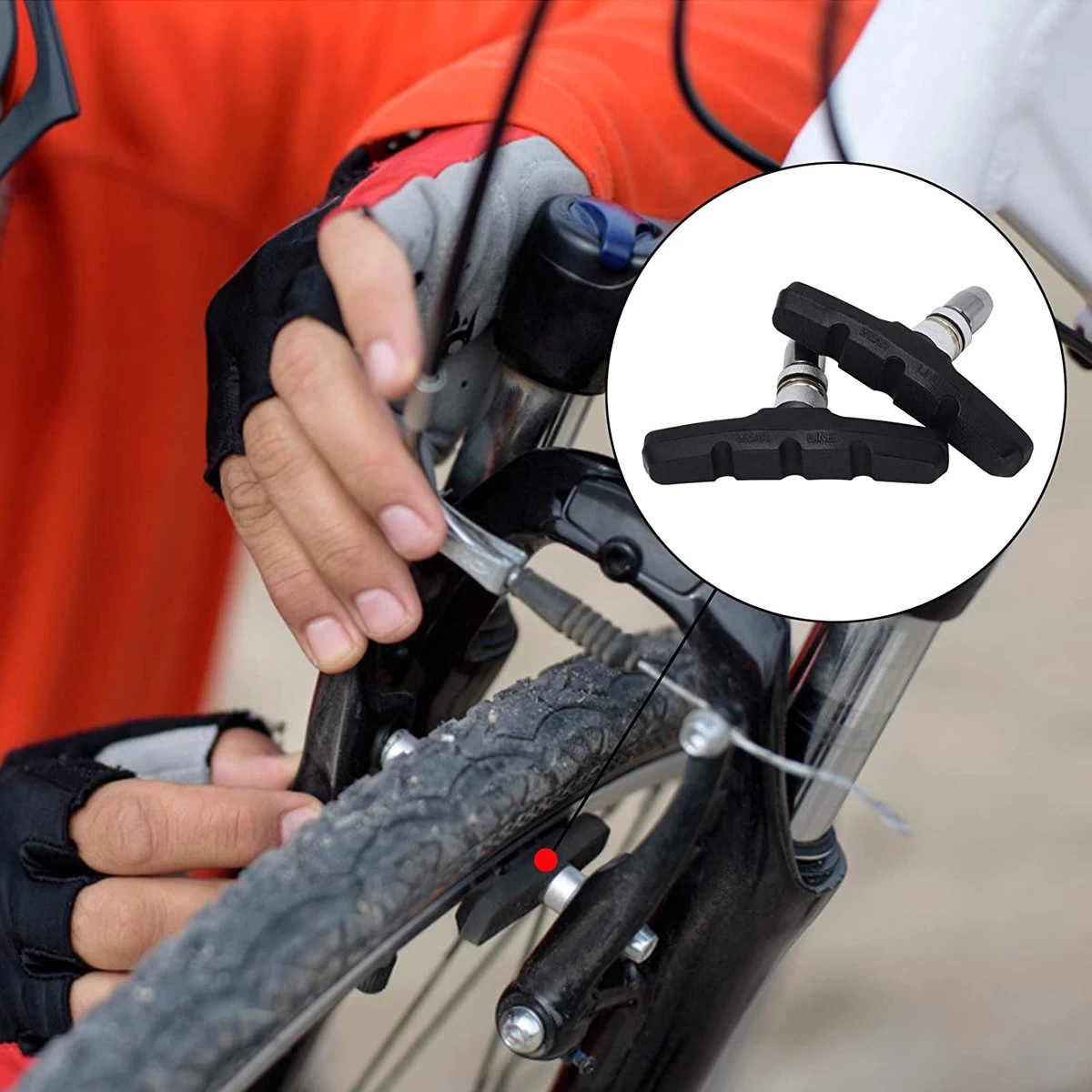 4 Set Universele Rubberen Fiets V Remblokken Set - 4 Paar – 8 Stuks – 70mm | Rubber Remblokjes | Fietsen Remblok | Remblokkenset | Remblokset Geschikt Voor Mountainbike, Stadsfiets, Vouwfiets En Tourfiets - Afbeelding 9