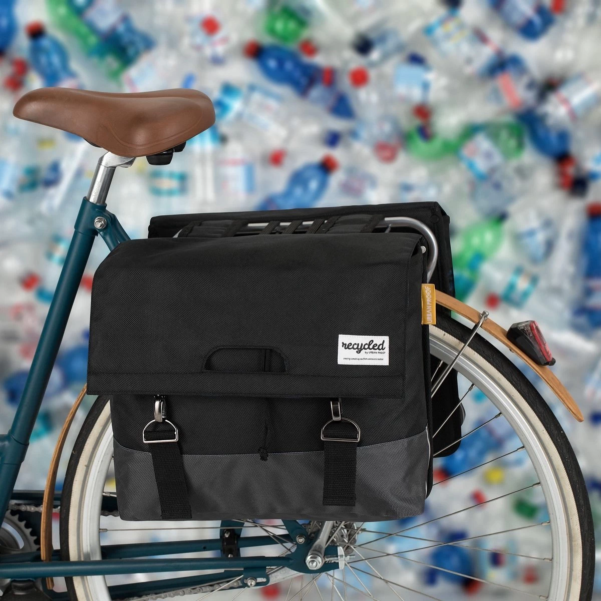 Urban Proof Fietstas Dubbel 40L Recycled Zwart Gri-Zwart/Grijs - Afbeelding 7