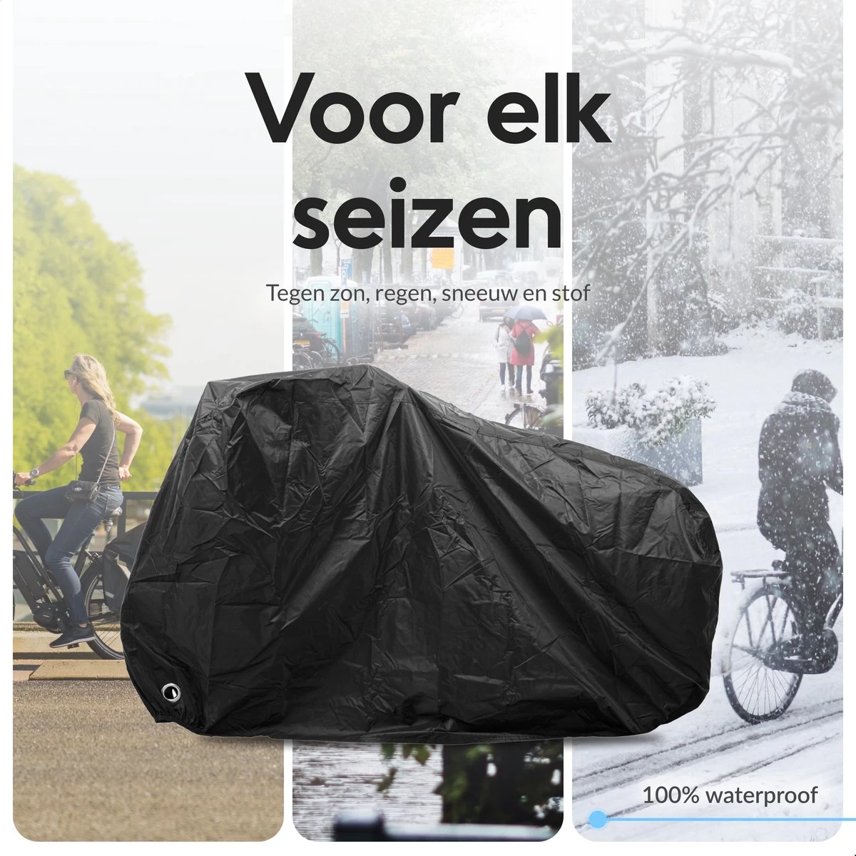 Dyken Fietshoes - Universele Fietsbeschermhoes - Waterdicht - Voor Fietsen En (kleine) Scooters - 300D Oxford - 1-2 Fietsen - Afbeelding 6