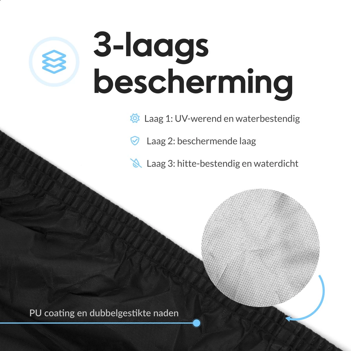 Dyken Fietshoes - Universele Fietsbeschermhoes - Waterdicht - Voor Fietsen En (kleine) Scooters - 300D Oxford - 1-2 Fietsen - Afbeelding 7