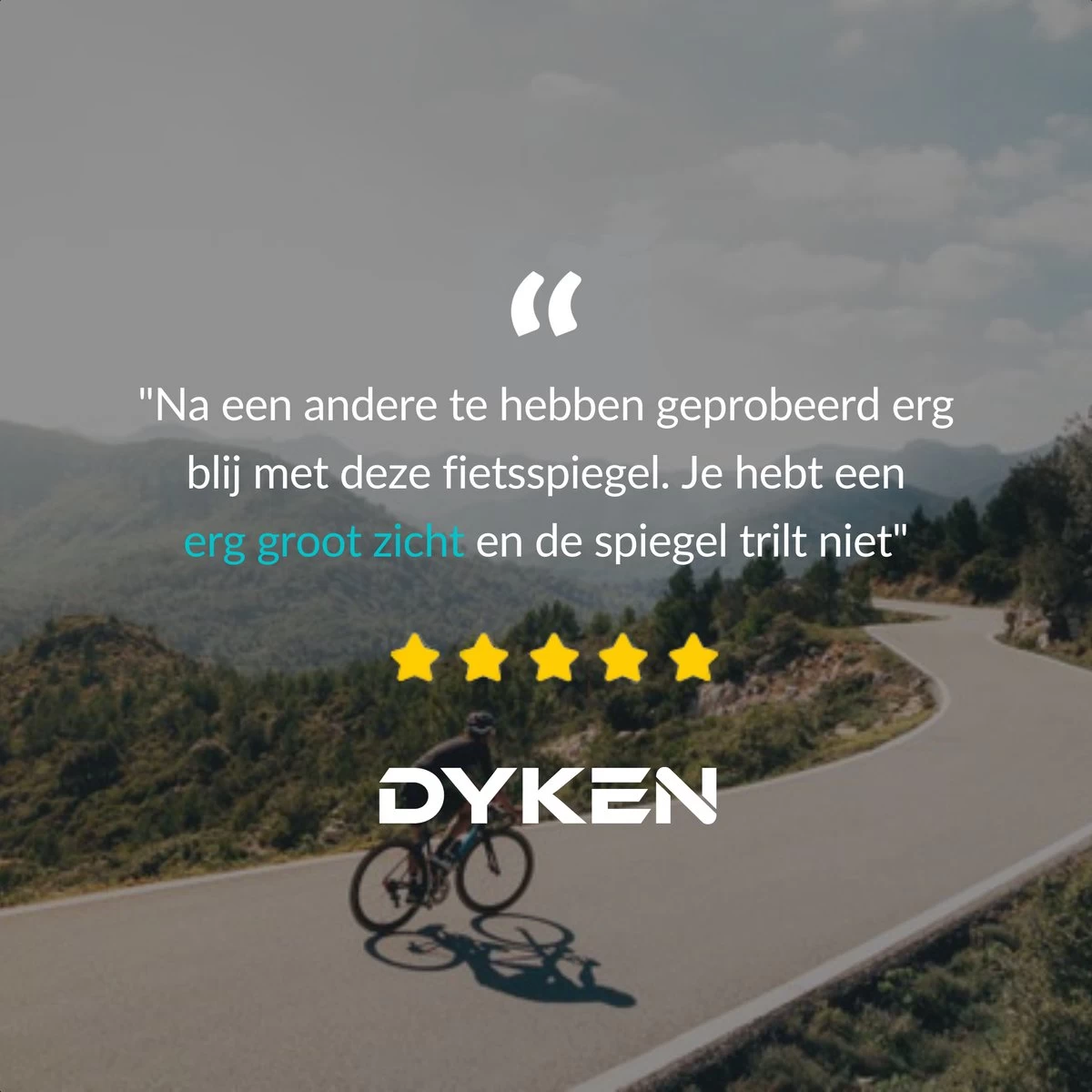 Dyken Fietsspiegel Links - Achteruitkijkspiegel Op Stuur - Fietsspiegel Ebike - Fiets Spiegel - Afbeelding 7