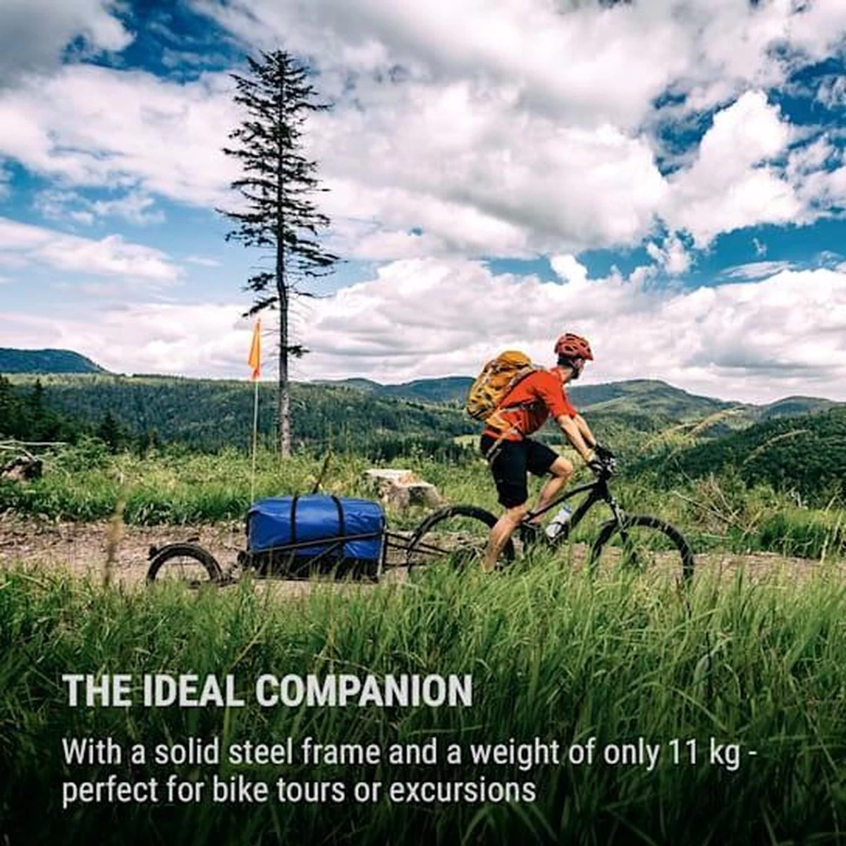 Klarfit Follower Fietsaanhanger Set - Fietskar 16" Luchtband - Aanhangwagen 35 Kg Belastbaarheid - Transporttas 120 Liter - Afbeelding 4