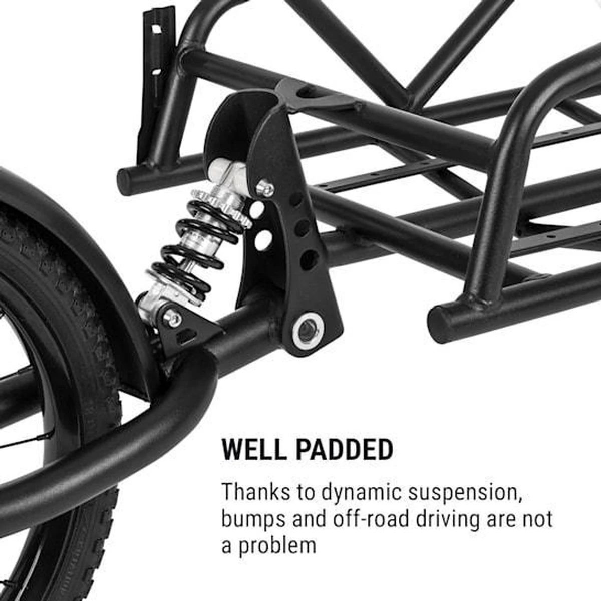 Klarfit Follower Fietsaanhanger Set - Fietskar 16" Luchtband - Aanhangwagen 35 Kg Belastbaarheid - Transporttas 120 Liter - Afbeelding 11