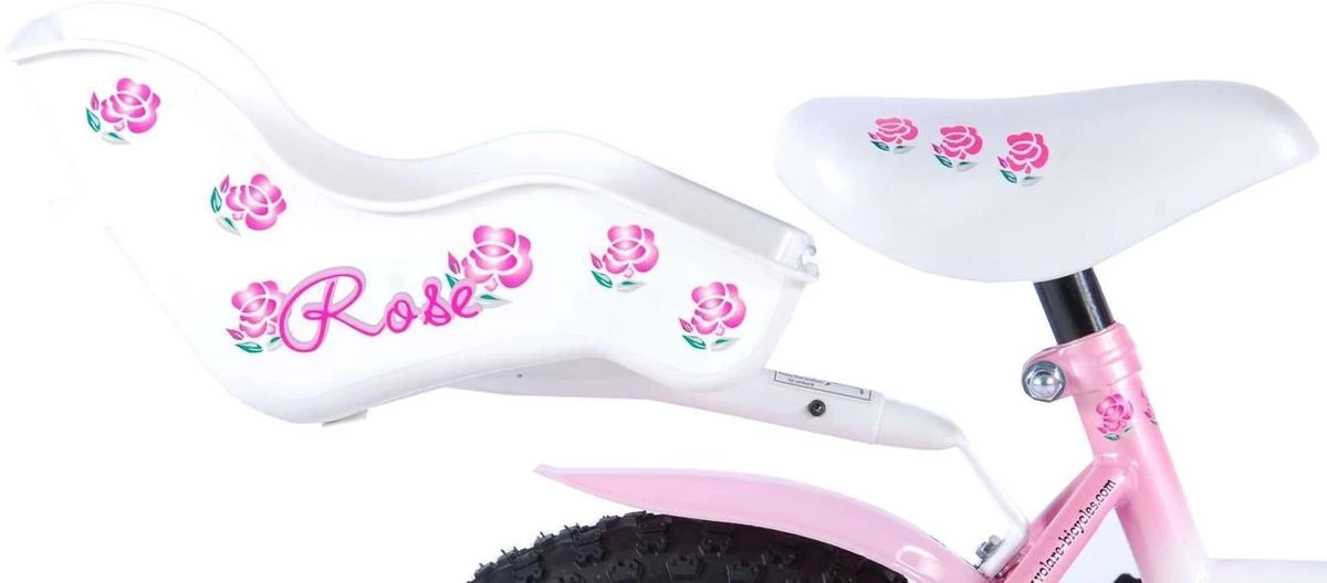 Volare Rose Kinderfiets - Meisjes - 14 Inch - Roze Wit - 95% Afgemonteerd - Afbeelding 11