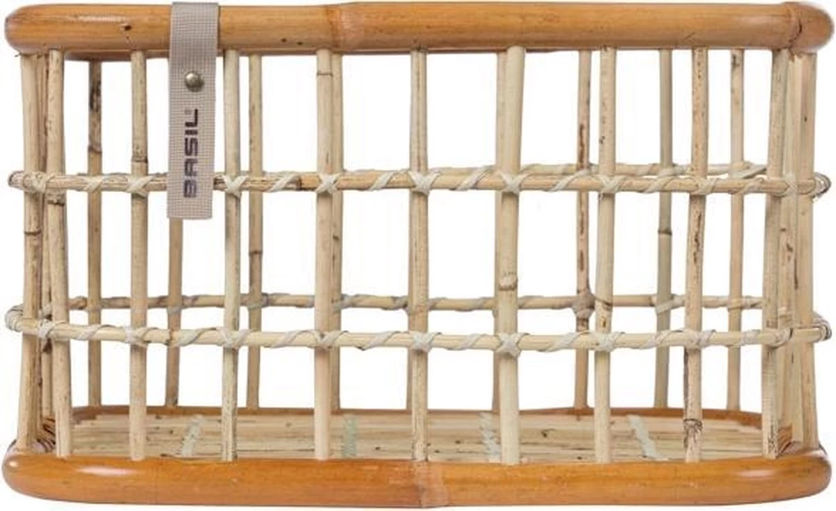 Basil Green Life Fietsmand L - Voor - Ecologisch Rotan - Large - Bruin - 30 Liter - Afbeelding 2