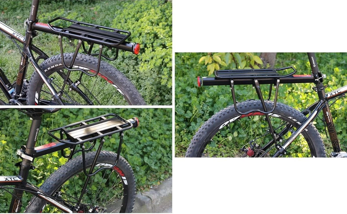 Merkloos Bagagedrager Fiets - Bagagerek Met Zadelpenbevestiging - Aluminium - Zwart - Geschikt Voor Mountainbike & Racefiets - Afbeelding 2