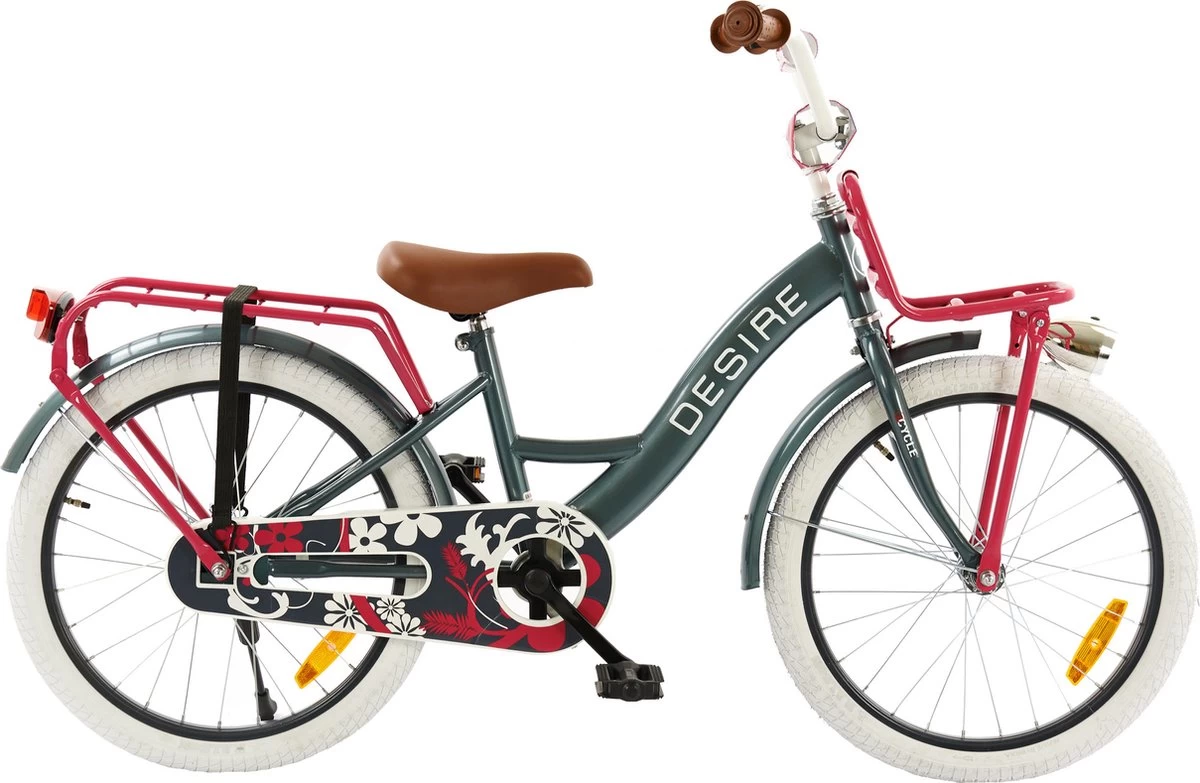 2Cycle Desire Kinderfiets - 20 Inch - Voordrager -Grijs-Roze - Meisjesfiets - Afbeelding 4