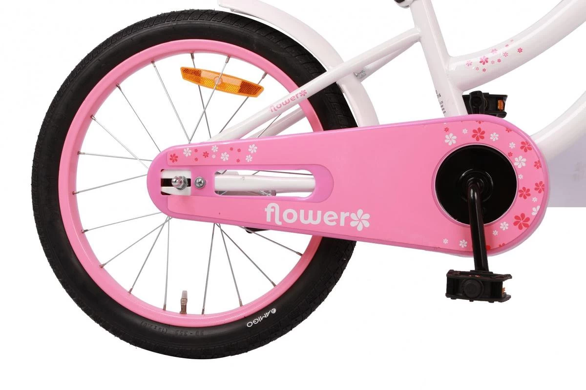 Amigo Flower Meisjesfiets - Kinderfiets 18 Inch - Wit - Afbeelding 3