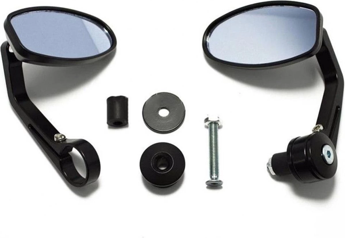 Bar End Spiegels - Motor Spiegels - Stuurspiegel - Universeel - 7/8 ''22mm - Zwart - Afbeelding 3