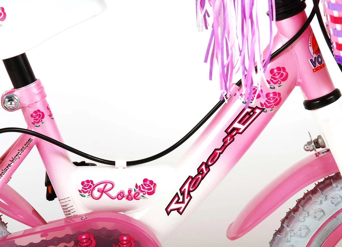 Volare Rose Kinderfiets - Meisjes - 12 Inch - Roze - 2 Handremmen - Afbeelding 17