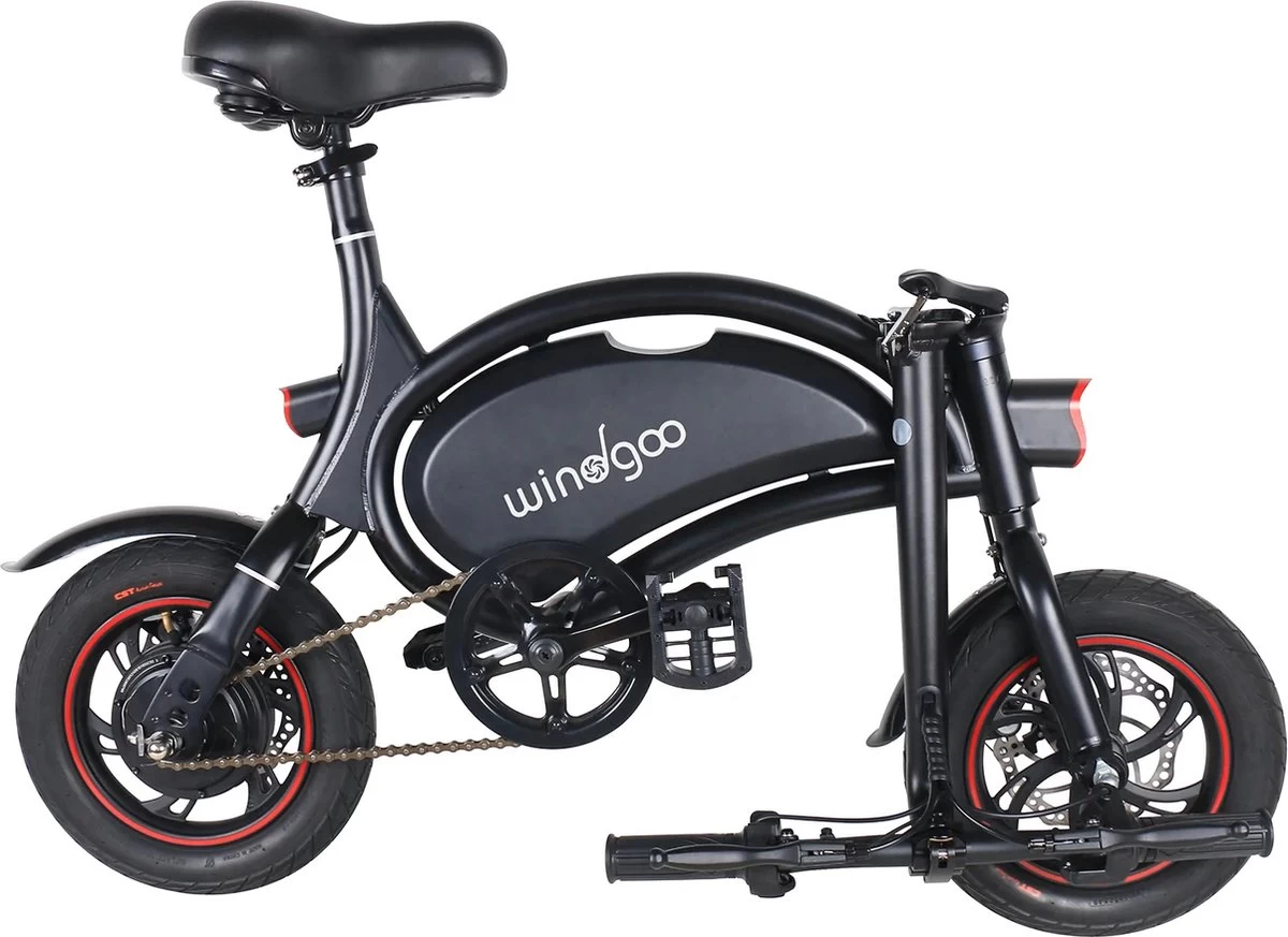 Windgoo - B3 Elektrische Long-Range E-Bike Met Trappers - E-bike - 25Km / H - Zwart - Afbeelding 5