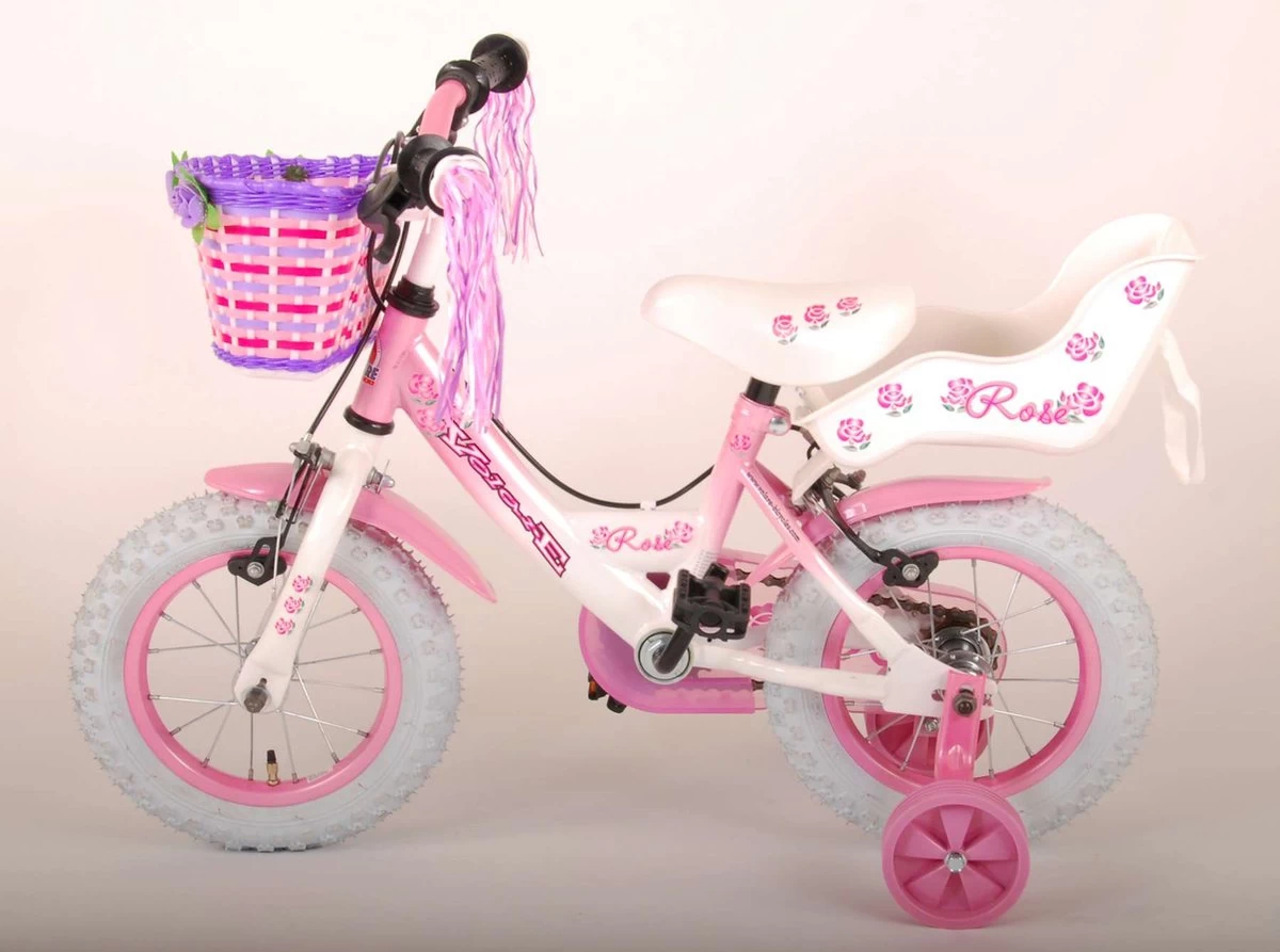Volare Rose Kinderfiets - Meisjes - 12 Inch - Roze - 2 Handremmen - Afbeelding 5