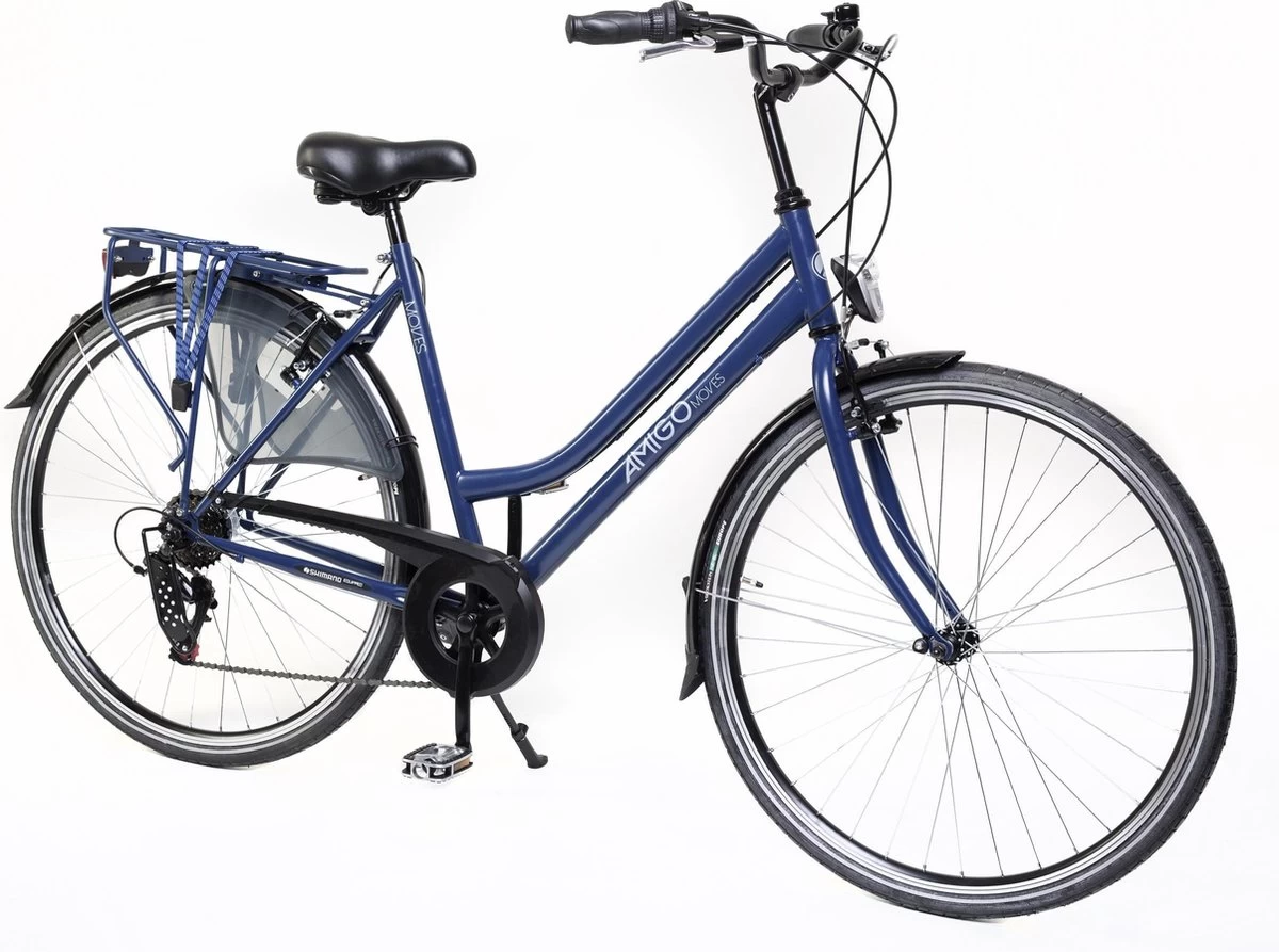 Amigo Moves - Damesfiets 28 Inch - Fiets Met 6 Versnellingen - Matblauw - Afbeelding 2