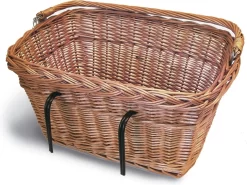 Basil Davos Fietsmand - Voor Of Achter - Riet - Inclusief Haken - Bruin