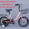 Kinderfiets -14 Inch Kinderfiets -vanaf 3-5 Jaar Jongens En Meisjes Fietsen -Terugtrap -Rem -Stabilisatoren（2 Zijwieltjes)-Mandje - Achterbank-de Bel-Roze