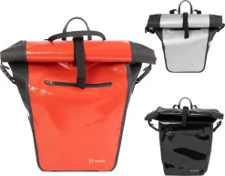 Ekostar® Online Shopping - 2in1 Fietstas - 100% Waterdicht - Rolltop - Rood - 17 Tot 28 Liter - Enkele Fietstas