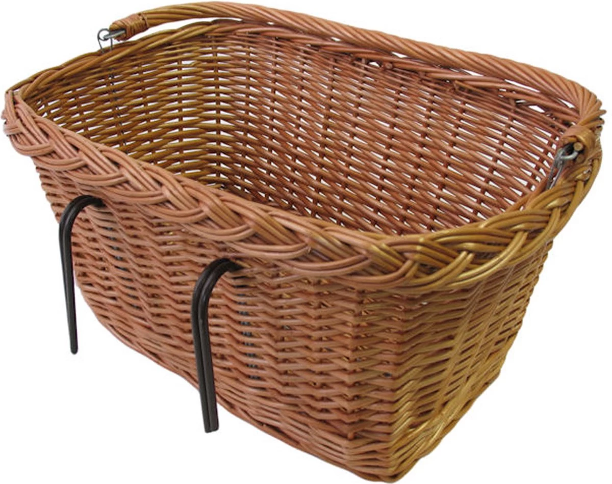Basil Davos Fietsmand - Voor Of Achter - Riet - Inclusief Haken - Bruin - Afbeelding 4